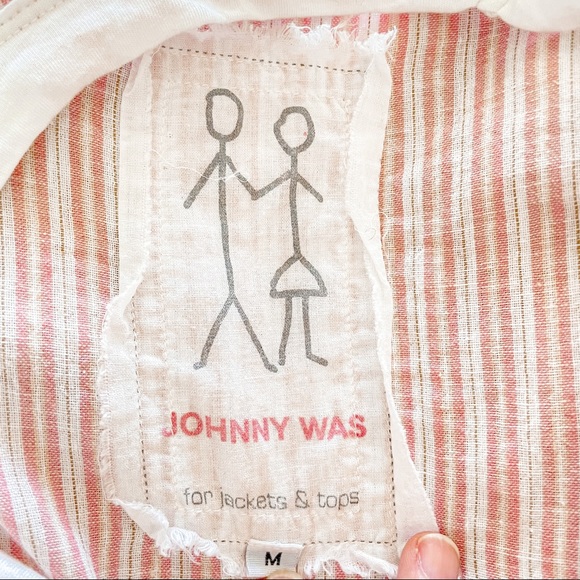 Johnny Was Pete & Greta Barbour Red Stripe Sleeveless Embroidered Shift Medium - Picture 9 of 10